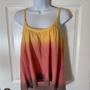 Anthropologie Cotton Tank Top Sunset Ombré